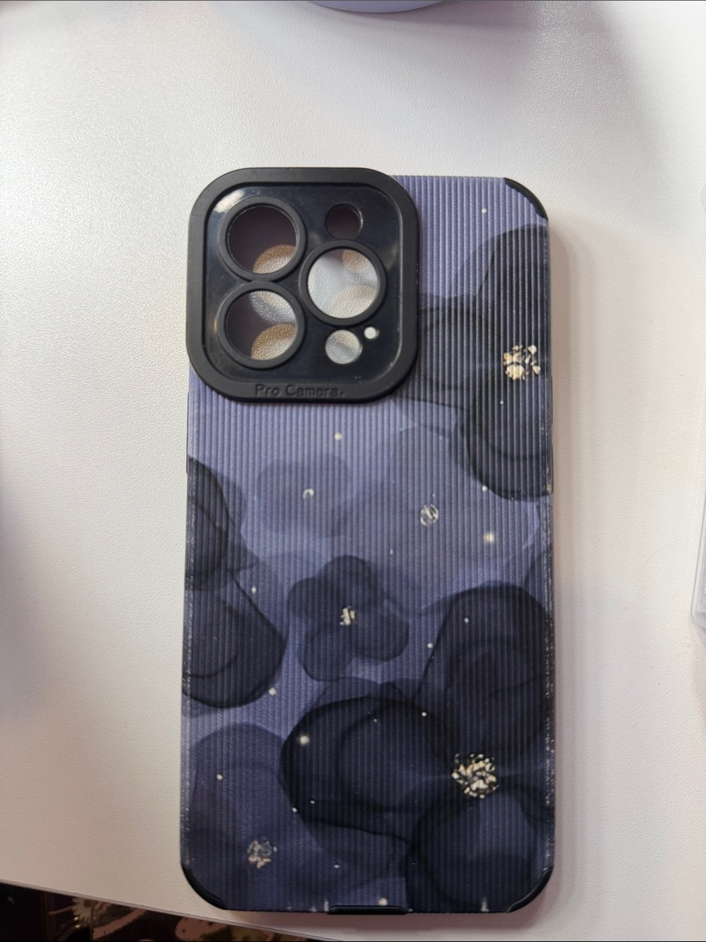 Phone Case with Blue Floral Pattern and Black Camera Protector - Iphone 13 pro